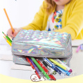 Pu Pen Bag Imitation Metal Zipper Pen Bag